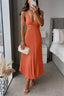 Rhiannon - High Waist V-Neck Long Maxi Dress
