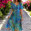Rosalind - Floral Loose-Fit Deep V-Neck Dress