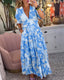 Reagan - V-Neck Short Sleeve Floral Maxi Dress