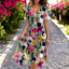 Rosalind - Floral Loose-Fit Deep V-Neck Dress