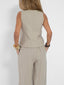 Aira™ - Buttoned Vest & Wide-Leg Trousers Set