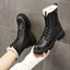 Amelie - Black leather winter boots
